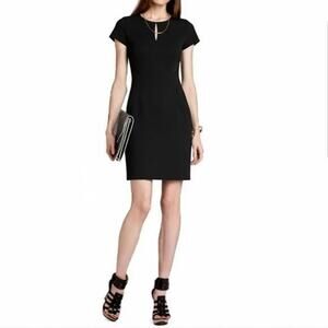 BCBGMaxAzria Chloe Dress Black Size M Short Sleeve LBD Cocktail Date Night Glam